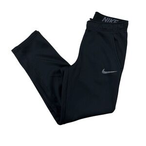 Nike Mens Black Sweatpants with Gray Logo Small Fleece